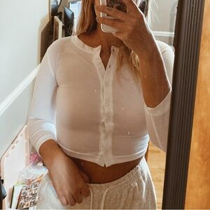 Missguided White Button-Down Crop Top